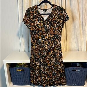 Sami & Jo Multicolor Patterned Midi Dress, Size M